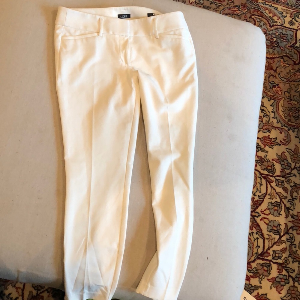 White ankle dress pants